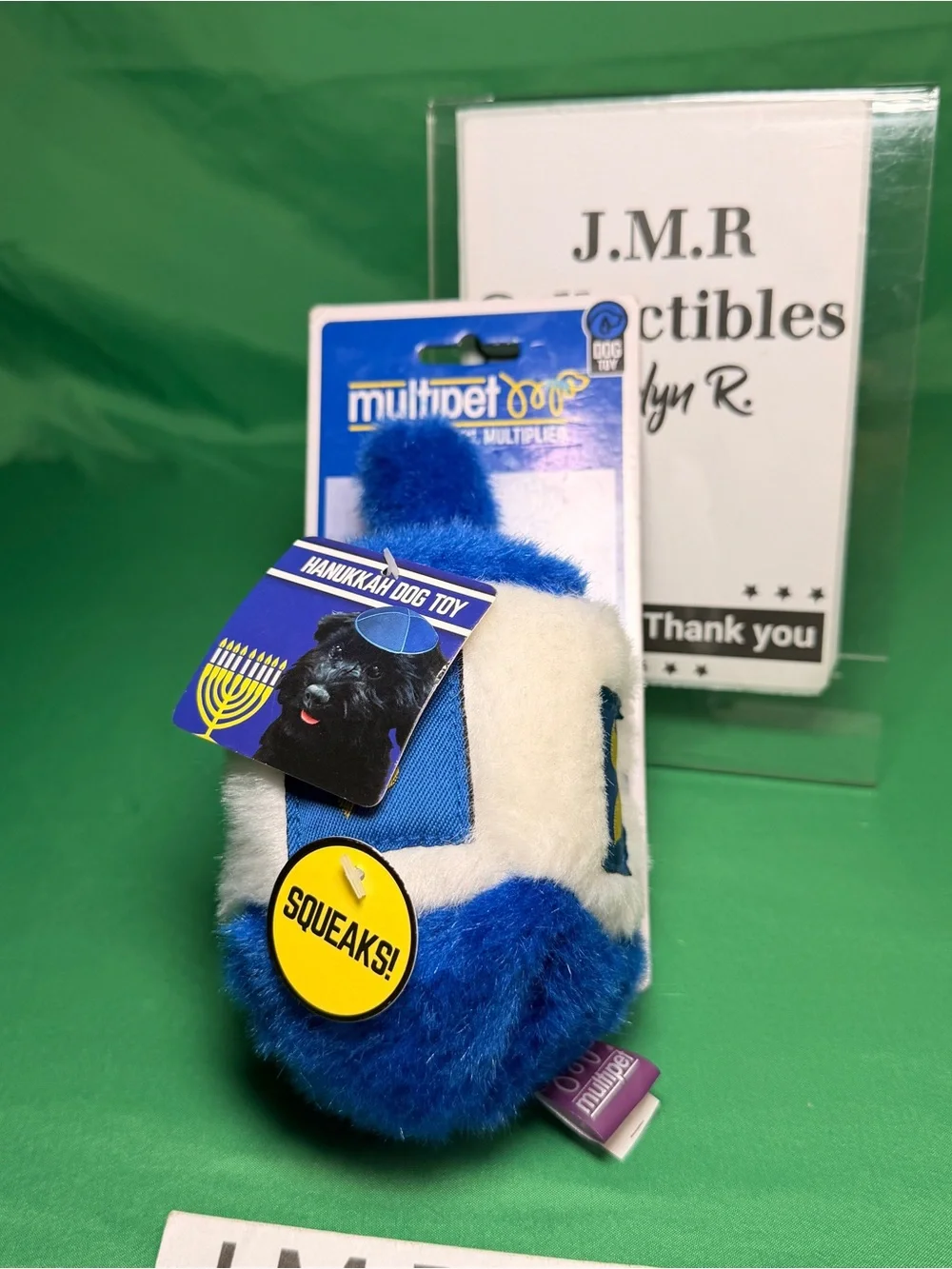 Multipet Festival of Lights Hanukkah Dreidel Plush Dog Toy